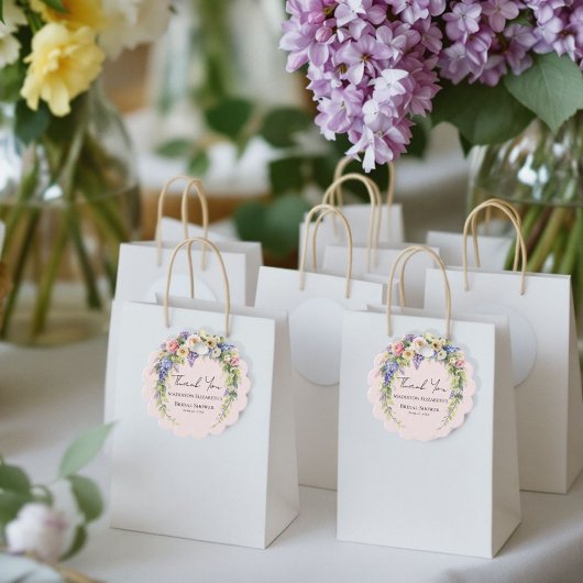 Étiquettes Cadeau Fête de Mariage Florale de Printemps