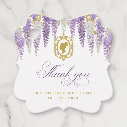 Étiquettes Cadeau Fête de Mariage Florale Vintage (Devant)