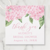 Étiquettes Cadeau Fête de mariage personnalisée avec hydrangea rose  (Devant)