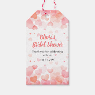 Étiquettes-cadeau Fête de mariage Pink & Red L'amour est dans l'air