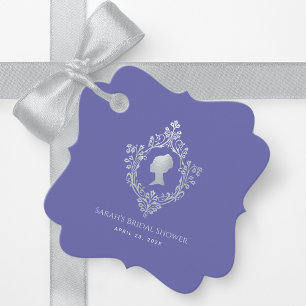 Étiquettes Cadeau Fête de mariage Regency Violet Vintage Crest