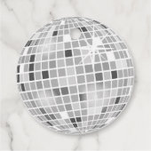 Étiquettes Cadeau Fête de mariage rétro disco groovy Silver (Dos)