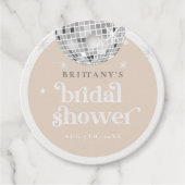 Étiquettes Cadeau Fête de mariage rétro disco groovy Silver (Devant)