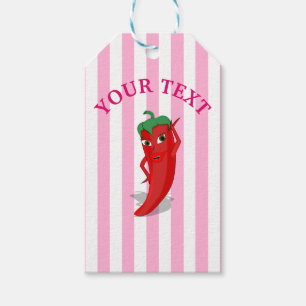 Étiquettes-cadeau Fête de mariage rose Fiesta avec diva au piment ro