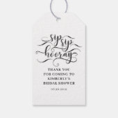 Étiquettes-cadeau Fête de Mariage Sip Sip Hooray (Dos)