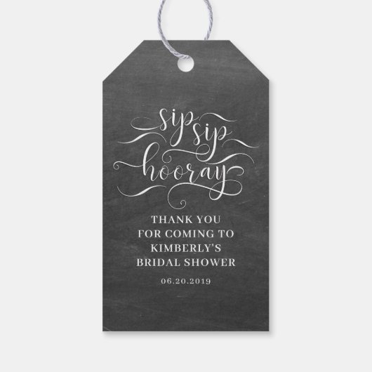 Étiquettes-cadeau Fête de Mariage Sip Sip Hooray (Dos)