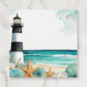 Étiquettes Cadeau Fête de mariage thème phare nautique (Dos)