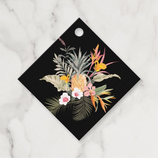 Étiquettes Cadeau Fête de mariage tropicale à l'ananas (Devant)