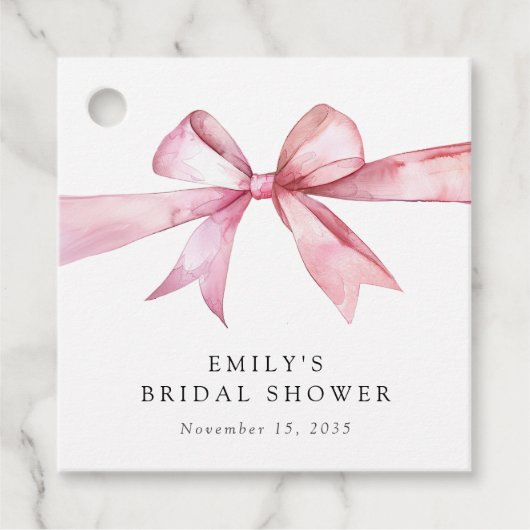 Étiquettes Cadeau Fête de Mariée Arc en Ciel Rose (Devant)