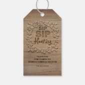 Étiquettes-cadeau Fête de Mariée Rustique Sip Sip Hourra (Dos)