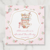 Étiquettes Cadeau Fête de Mariée sur le thème du thé (Devant)