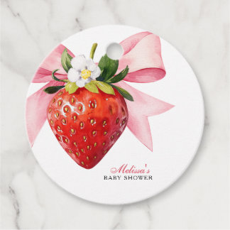 Étiquettes Cadeau Fête de naissance Coquette Rose Fraise Bébé