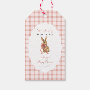 Étiquettes-cadeau Fête de naissance de fille au thème lapin rétro ro