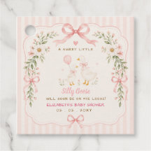 Fête de naissance fille au nœud rose floral et oie