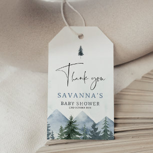 Étiquettes-cadeau Fête de naissance moderne grise de la wilderness h