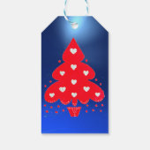 Étiquettes-cadeau FÊTE DE NOËL ARBRE DE NOËL ROUGE bleu (Dos)
