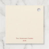 Étiquettes Cadeau Fête de Noël avec un nœud rouge élégant - (Dos)