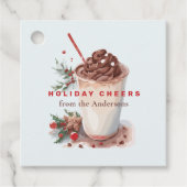 Étiquettes Cadeau Fête de Noël Café Mingle (Devant)