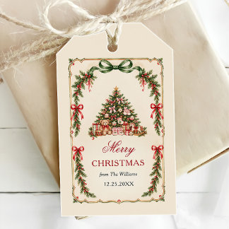 Étiquettes-cadeau Fête de Noël casse-noisette ruban rouge