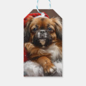 Étiquettes-cadeau Fête de Noël de Chien Espagnol Tibétain (Dos)