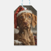 Étiquettes-cadeau Fête de Noël de Chien Vizsla (Dos)
