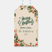 Étiquettes-cadeau Fête de Noël de la grenade Holly Rustique (Dos)