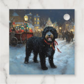 Étiquettes Cadeau Fête de Noël des chiens d'eau portugais (Dos)