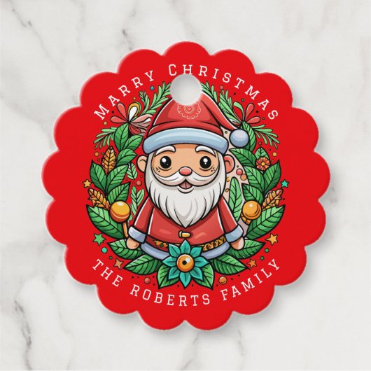 Étiquettes Cadeau Fête de Noël des elfes magiques (Devant)