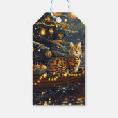 Étiquettes-cadeau Fête de Noël du chat du Bengale Voyage (Dos)
