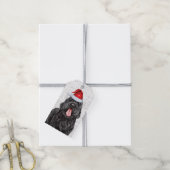 Étiquettes-cadeau Fête de Noël du chien de Terrier russe noir (Avec de la ficelle)