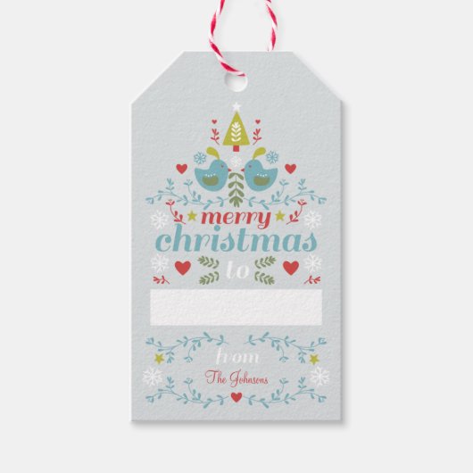 Étiquettes-cadeau Fête de Noël populaire (Devant)