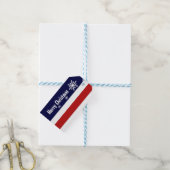 Étiquettes-cadeau Fête de Noël rouge blanc et bleu américain (With Twine)