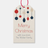 Étiquettes-cadeau Fête de Noël Rouge Rétro (Devant)