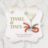 Étiquettes Cadeau Fête de Noël Tinsel et Tinis (Devant)