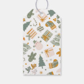 Étiquettes-cadeau Fête de Noël Verte et Or (Dos)