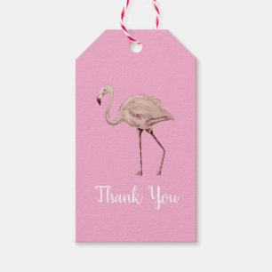 Étiquettes-cadeau Fête de remerciement tropical Flamingo