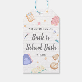 Étiquettes-cadeau Fête de rentrée Pastel ludique
