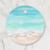 Étiquettes Cadeau Fête de surf merci de favoriser plage océan été (Dos)