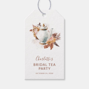 Étiquettes-cadeau Fête de thé de mariage moderne en terre cuite avec