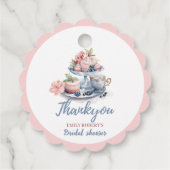 Étiquettes Cadeau Fête de thé vintage rose vif (Dos)