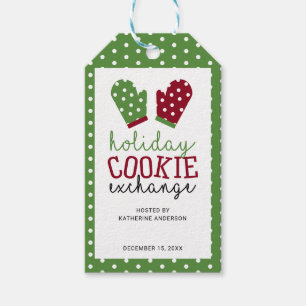 Étiquettes-cadeau Fête d'échange de biscuits Noël Four Mitts