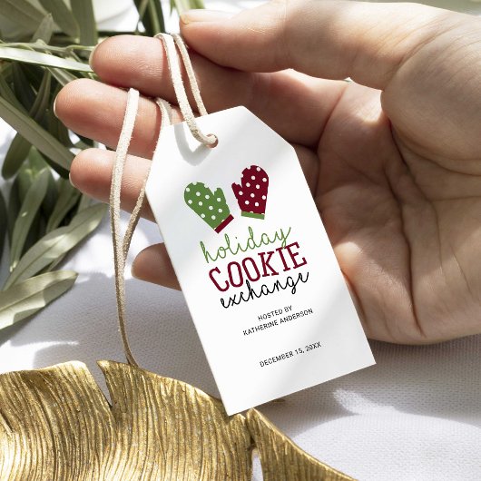 Étiquettes-cadeau Fête d'échange de biscuits Noël Four Mitts