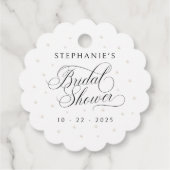 Étiquettes Cadeau Fête des mariées aux perles blanches (Dos)