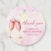Étiquettes Cadeau Fête des mariées Champagne rose (Devant)