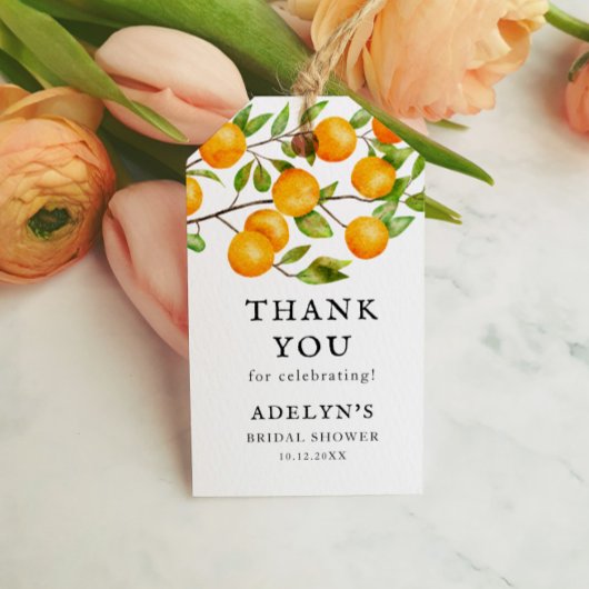 Étiquettes-cadeau Fête des mariées d'agrumes Fruit orange Favoriser