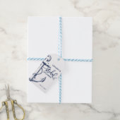 Étiquettes-cadeau Fête des mariées d'Ancres nautiques blanc (Avec de laficelle)
