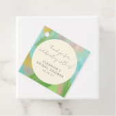 Étiquettes Cadeau Fête des mariées d'aquarelle Abstraite Merci perso (En situation)