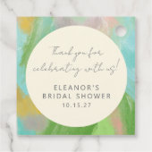 Étiquettes Cadeau Fête des mariées d'aquarelle Abstraite Merci perso (Dos)