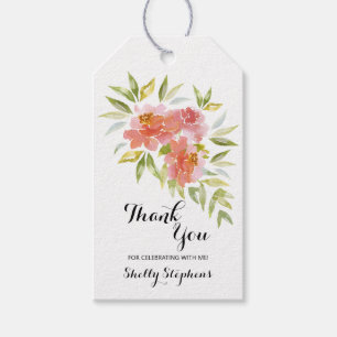 Étiquettes-cadeau Fête des mariées de fleurs florales à aquarelle ch