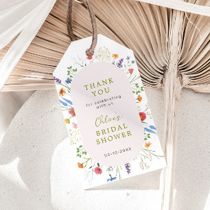 Étiquettes-cadeau Fête des mariées de jardin Fleur sauvage coloré Me
